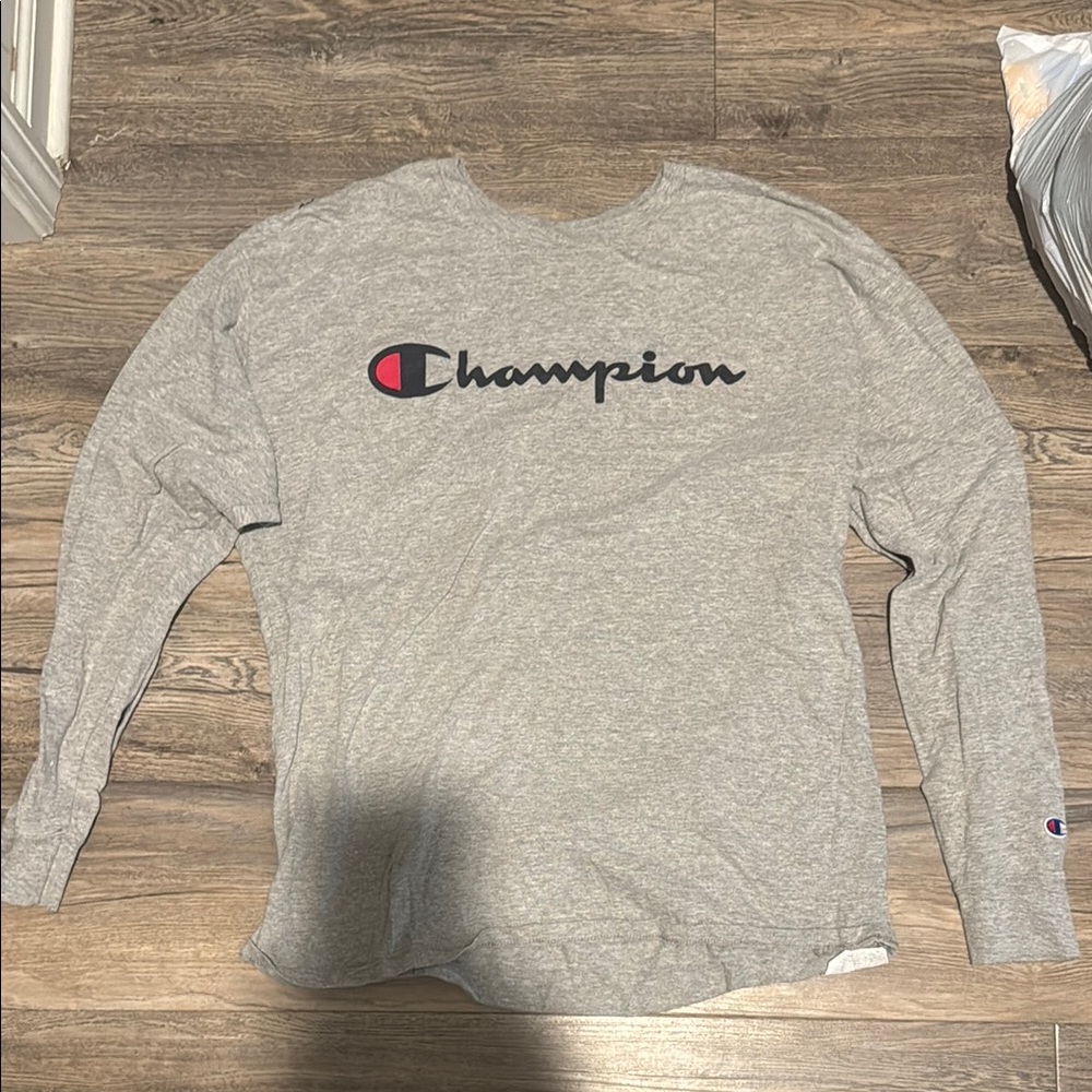 Champion Heather Gray Long Sleeve Tee